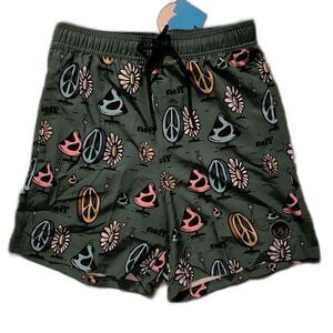 NWT Neff Men's Novelty Print Swim Trunks with Stretch, 7" Inseam